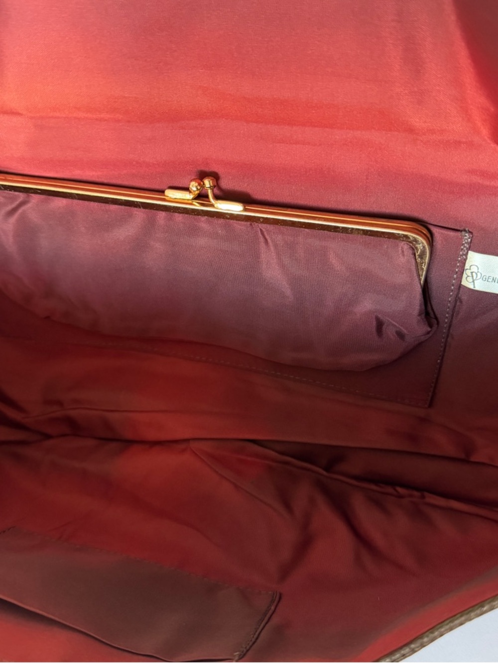 Vintage 1940's Corde Clutch with Lucite closure Brown Evening Bag - Picture 10 of 11